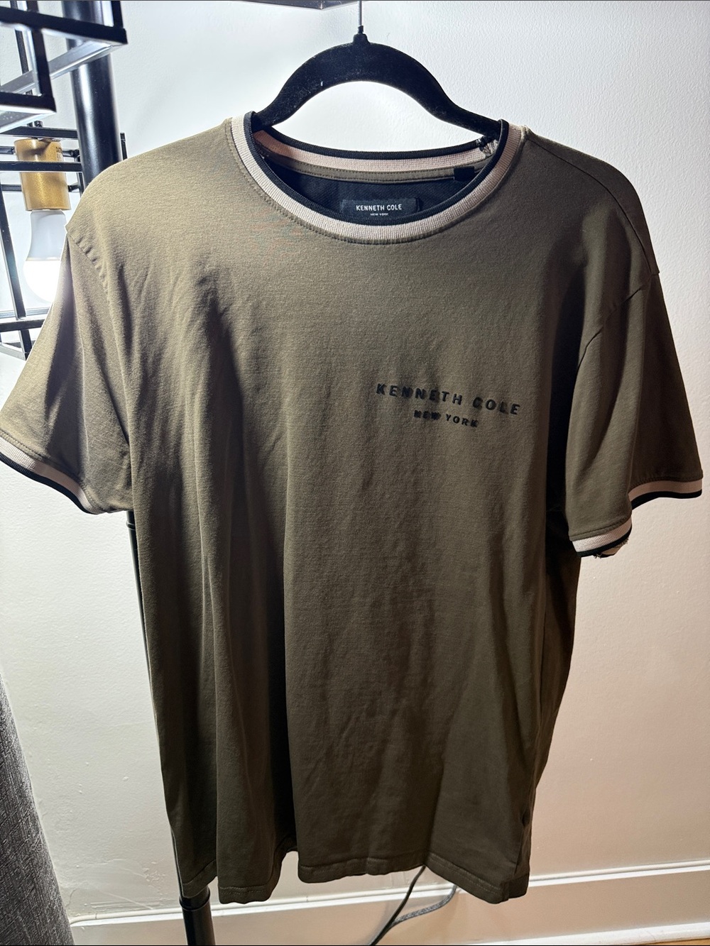 Kenneth Cole Olive Green Short-Sleeve Crewneck T-Shirt